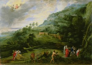 Ulysses og Nausicaa, 1635 (olie på egetræspanel)